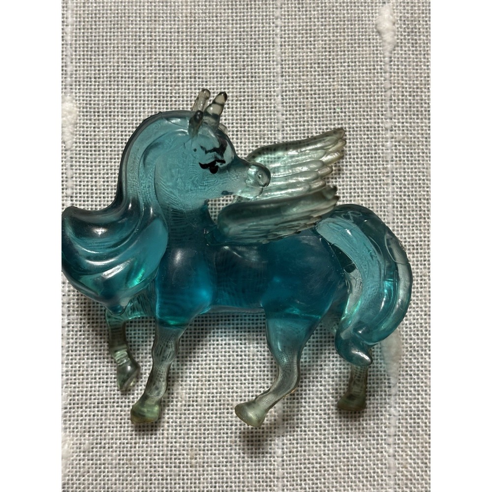 Greenbrier International Translucent Blue Unicorn Pegasus Horse Figure (Small)